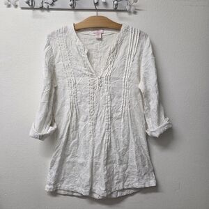 St. Tropez White Linen Top